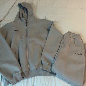 Gray Hoodie and Sweatpants Set